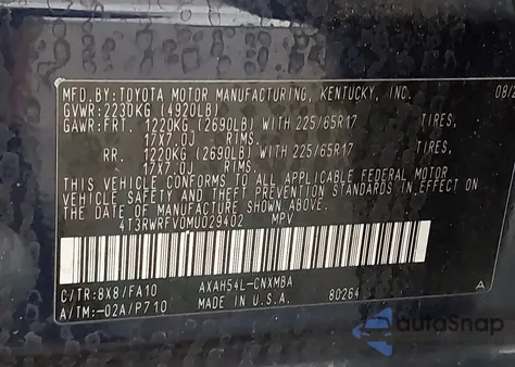 2021 Toyota Rav4 Hybrid Xle from USA, damaged, VIN 4T3RWRFV0MU029402